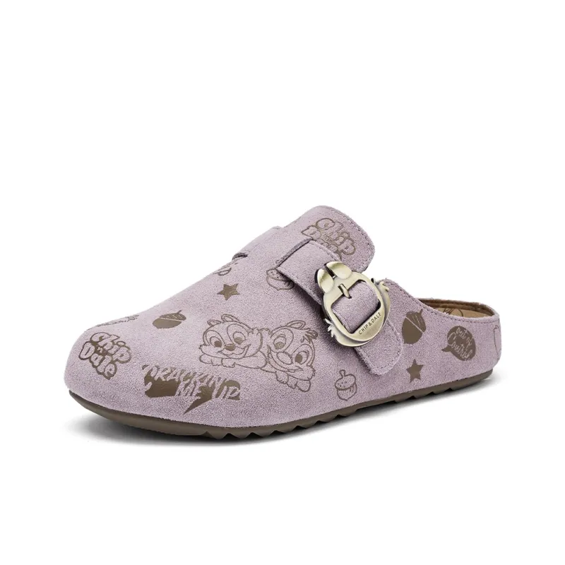 Disney x Hotwind Qiqi Didi Series Rubber Sole Abrasion Resistant Slip Resistant Closed Toe Slippers Women's-6