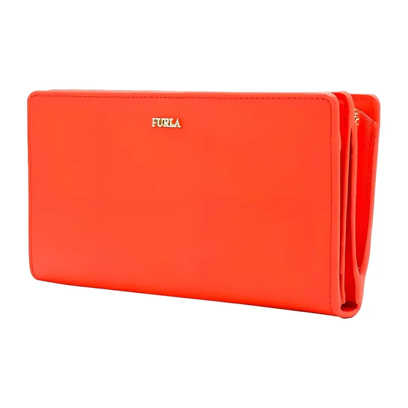 Furla Fulla Calfskin Wallet Women's Orange-1