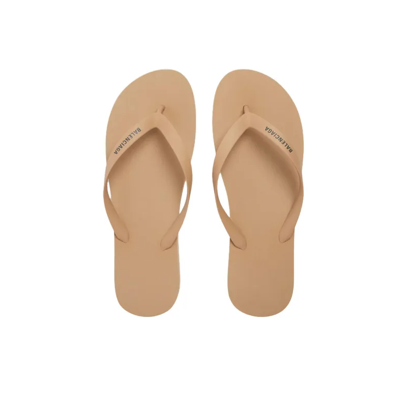 Balenciaga Odor Resistant Flip Flops Men's Beige-4