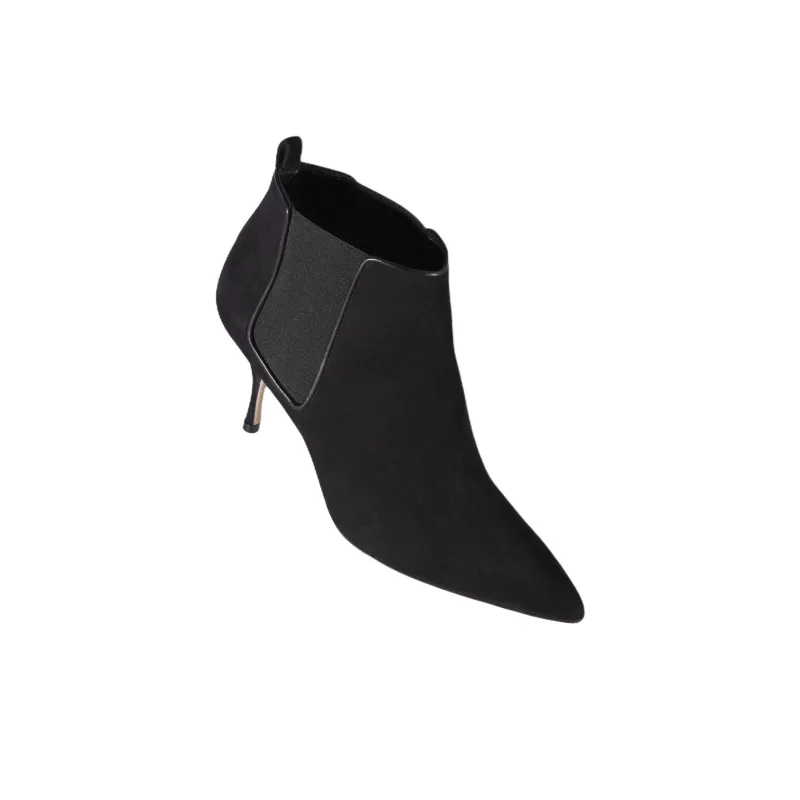MANOLO BLAHNIK Dildi Ankle Length Chelsea Boots 7cm Women's Black-3