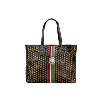 Moynat Toile 1920 Canvas Tote Bag, Shopping Bag, Handbag Medium Size Women's Brown/Black/Green