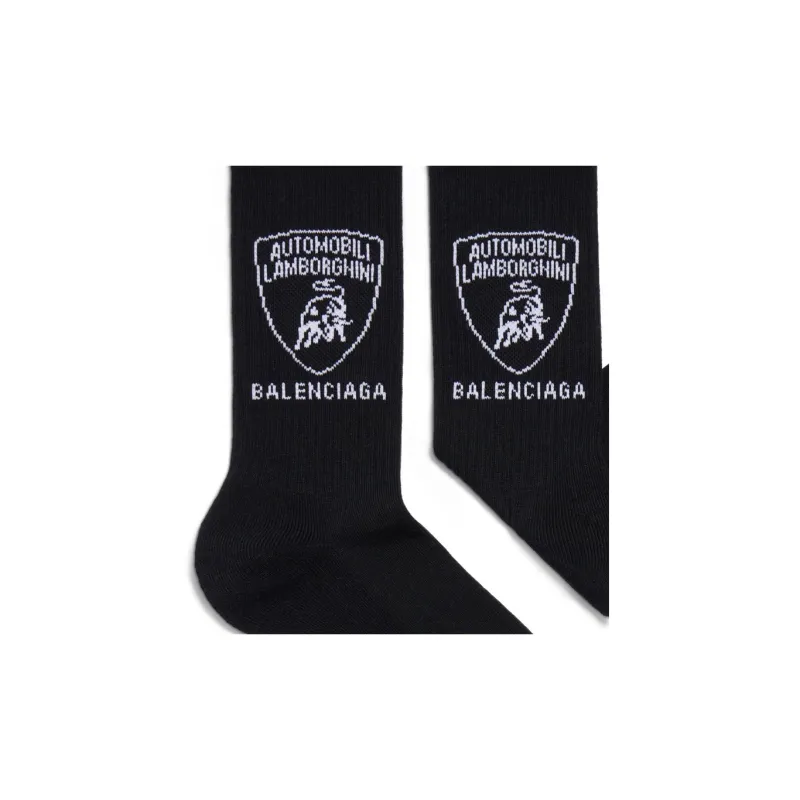 Balenciaga x Automobili Lamborghini Knee High Socks Regular Fit Men's 1 Pack Black-1
