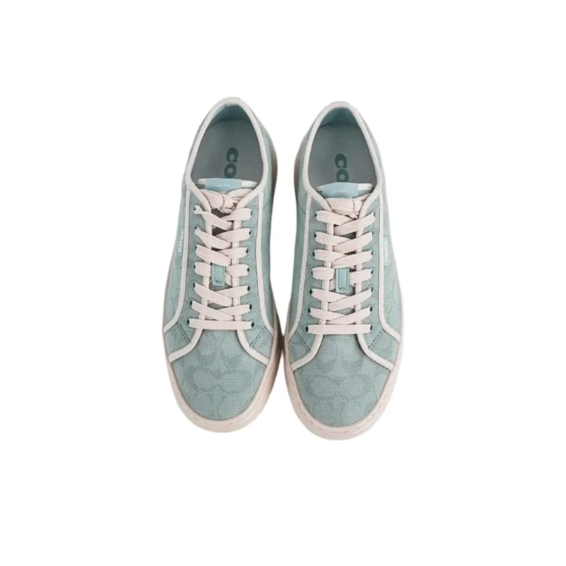 COACH Low Top Canvas Shoes Men's Mint Green-3