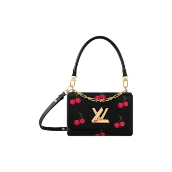 LOUIS VUITTON Takashi Murakami, Collaboration Twist Leather Handbag Medium Size Women's Black