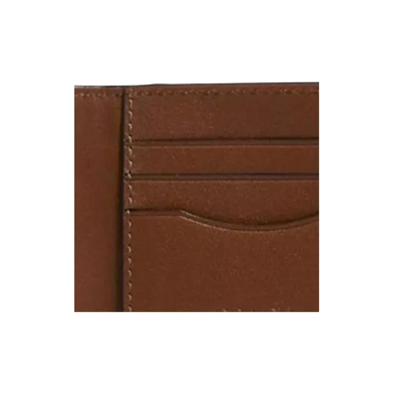 COACH Cow Leather Card Holder, Wallet Unisex Brown Red-3