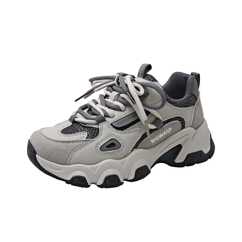 BIGWASP Slip Resistant, Abrasion Resistant, Breathable, Lightweight Low Top Chunky Sneakers Unisex-0