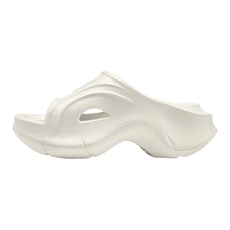 Yu Pu Fashion Minimalist Style Height Increasing Seaside Beach Slippers White-1