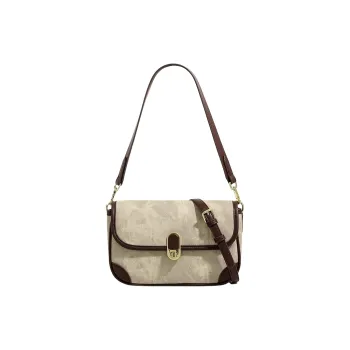 PESASRIE Microfiber Synthetic Leather Shoulder Bag Women's Green