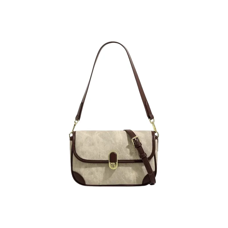 PESASRIE Microfiber Synthetic Leather Shoulder Bag Women's Green-0