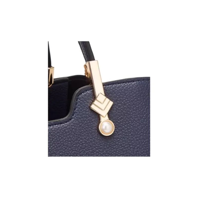 JOSINY Synthetic Leather Shoulder Bag, Crossbody Bag, Handbag Medium Size Women's Black/Navy Blue-10