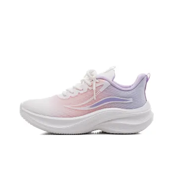 HUANQIU Cushioning, Breathable, Supportive Low Top Casual Running Shoes Women's White Purple
