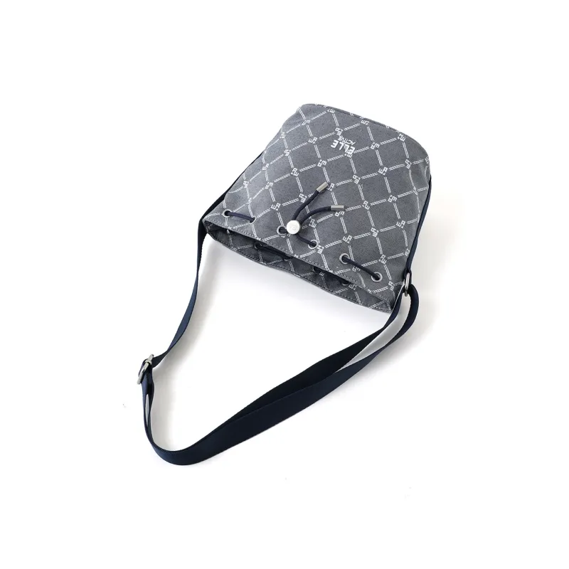 Elle Active Fabric Bucket Bag, Shoulder Bag, Crossbody Bag Medium Size Women's Denim Blue-8