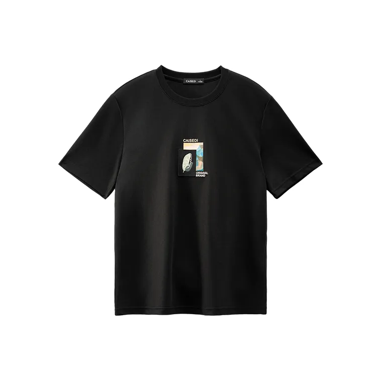 CAISEDI T Shirts Men Black-0