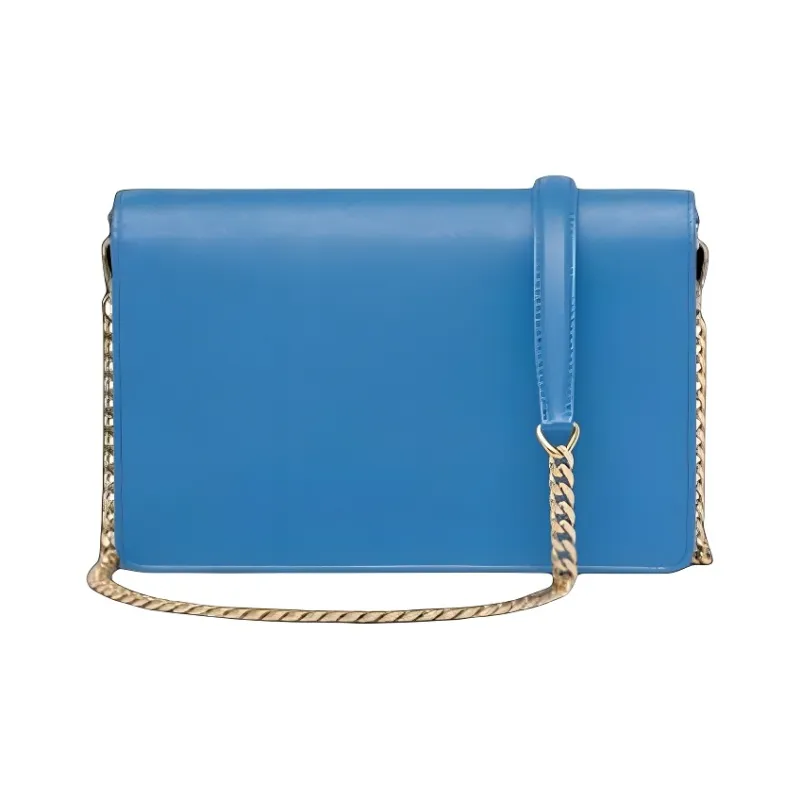 PRADA Leather Shoulder Bag Mini Women's Blue-2