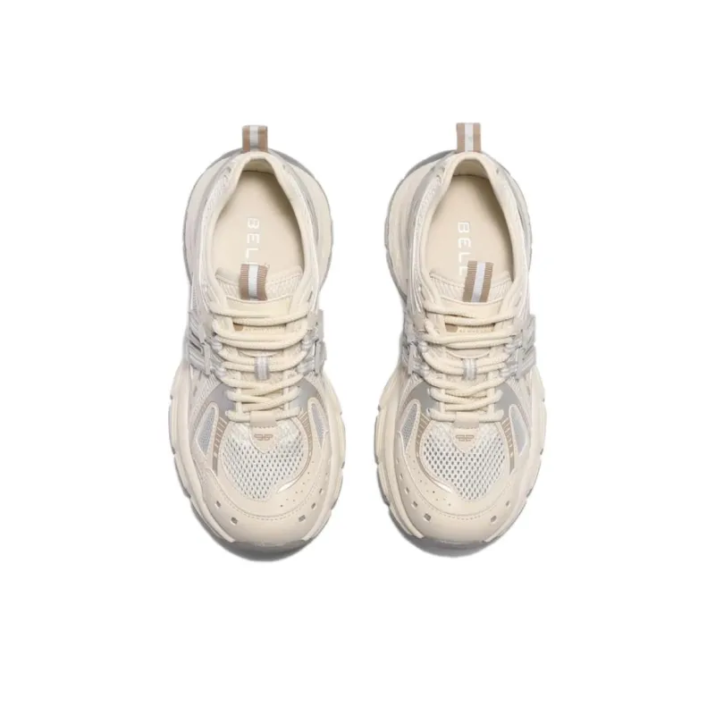BELLE Low Top Chunky Sneakers Women's Beige-1
