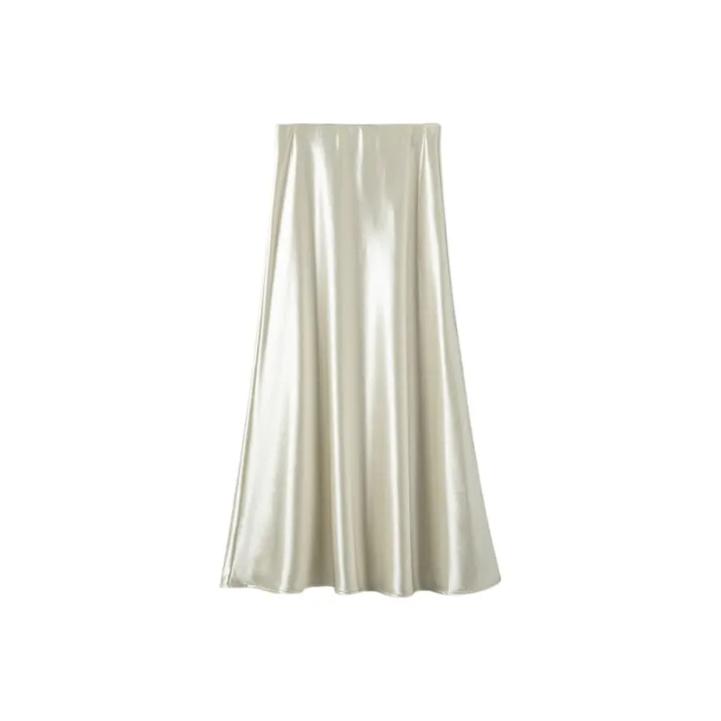 Late White Casual Long Skirt Women's-9