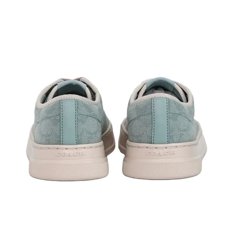 COACH Low Top Canvas Shoes Women's Mint Green-4
