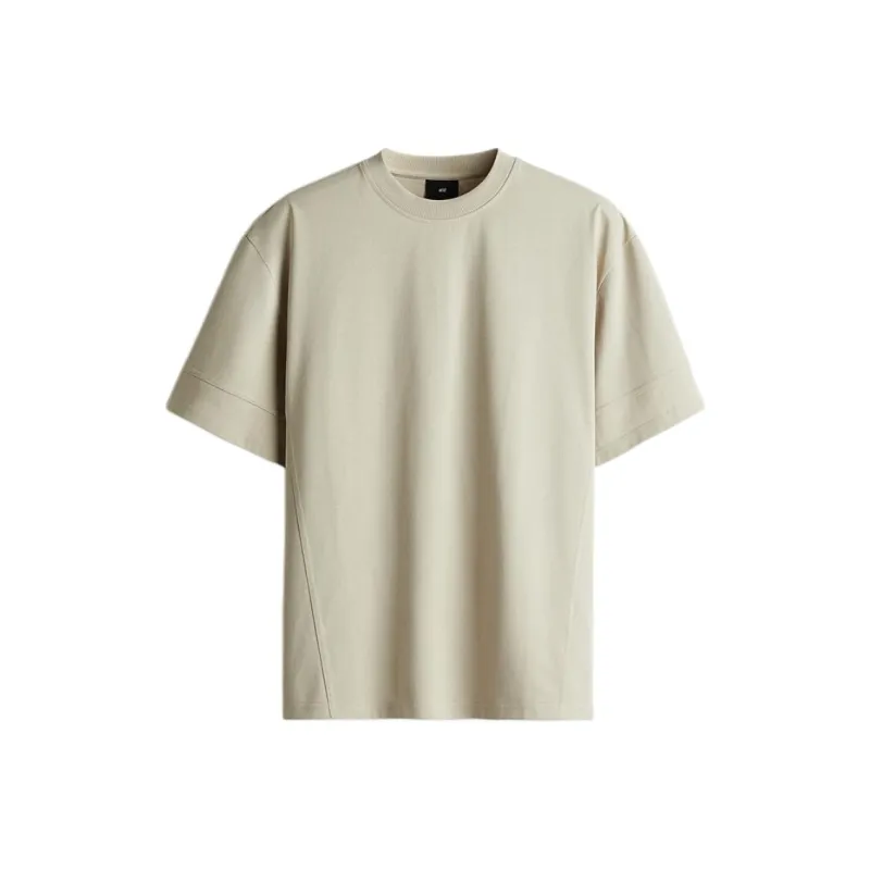 H&M T Shirts Men Light Khaki-0
