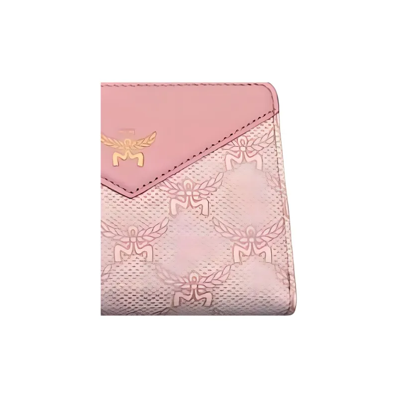 MCM Canvas Wallet Mini Women's Pink-1