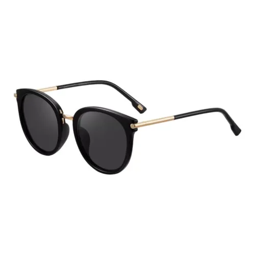 CAPONI TR/Memory Plastic Metal TR90 Cat Eye Sunglasses Unisex Black