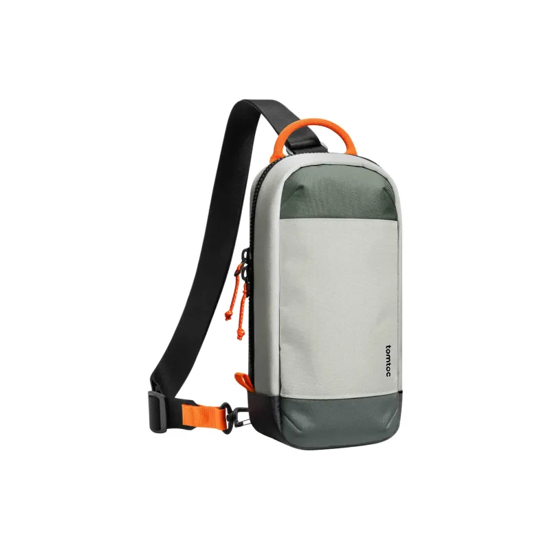Tomtoc Nylon Fabric Sling Bag Men's Heritage Red/Dark Gray Light Gray/Classic Black-1
