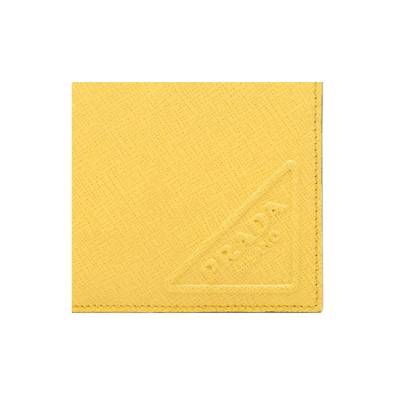 PRADA Saffiano Leather Wallet Men's Yellow-4
