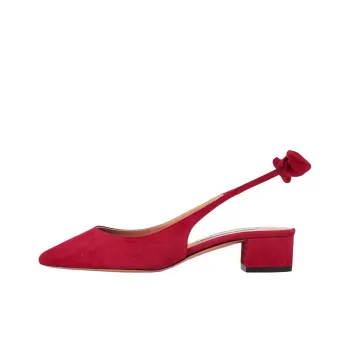 AQUAZZURA Very Bow Tie Chunky Heel High Heels 3.5cm Women's Garnet Red