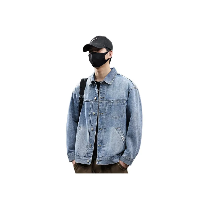 Tonlion Denim Jackets Unisex Vintage Blue-0