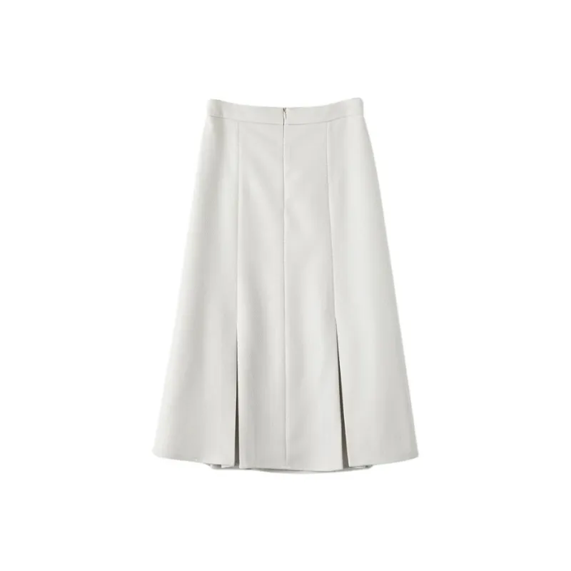 Late White Casual Long Skirt Women's-1
