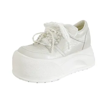POOQ Height Increasing Low Top Casual Shoes Women's