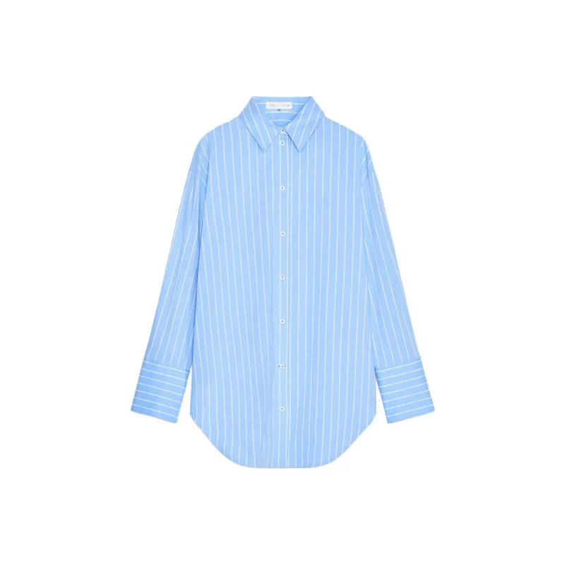 ZARA ZW Series Shirts Women's Blue/White-0