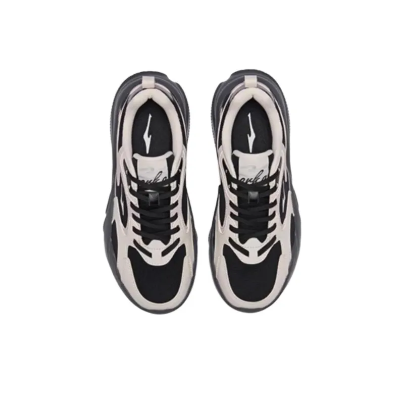 Erke Abrasion Resistant Impact Resistant Low Top Chunky Sneakers Women's Black Gray-2