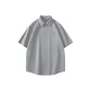 [Stain-Resistant Shirt]Light Gray (Geometric Red Beans Chest Logo)