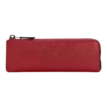 COACH Organizational Case Refined Pebble Leather Coin Purse Clutch Small Size Men's Red