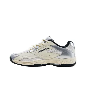 Kawasaki Shock Absorbers Slip Resistant Breathable Low Top Badminton Shoes Unisex Silver Gray
