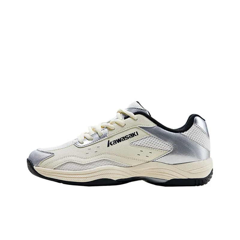 Kawasaki Shock Absorbers Slip Resistant Breathable Low Top Badminton Shoes Unisex Silver Gray-0