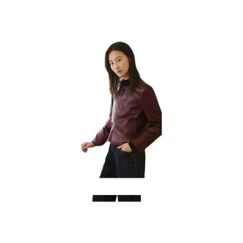 INSUN Leather Jackets Women's Burgundy