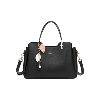 JOSINY Synthetic Leather Shoulder Bag, Crossbody Bag, Handbag Medium Size Women's Black/Navy Blue