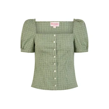 Rouje Shirts Women's Green Madras Print
