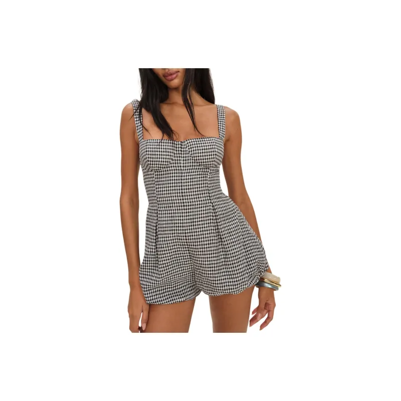 REFORMATION Lydia Linen Romper Jumpsuit Women's-0