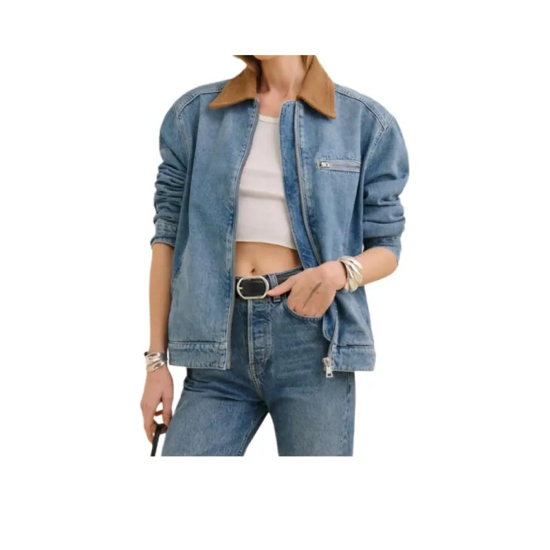 REFORMATION Harrison Utility Jacket Denim Jacket Women's-1