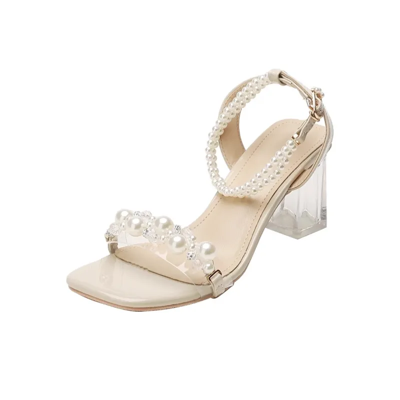 WUJI One Strap Sandals Women's Apricot-0
