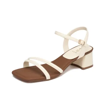 JOSINY One Strap Sandals Women's Beige/Brown Color