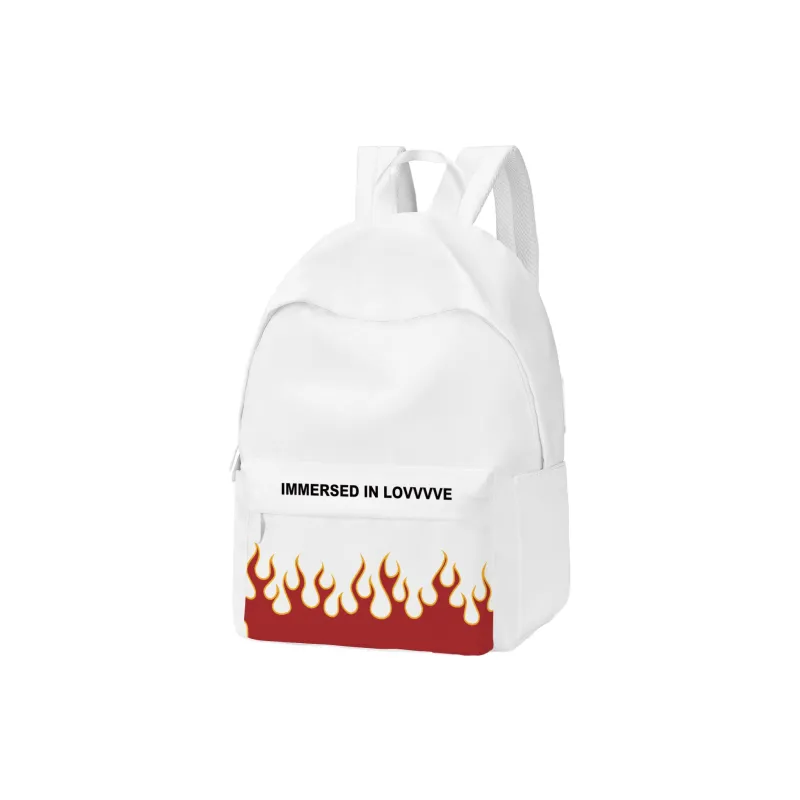 LOVVVVE Polyester Backpack Regular Unisex White-1