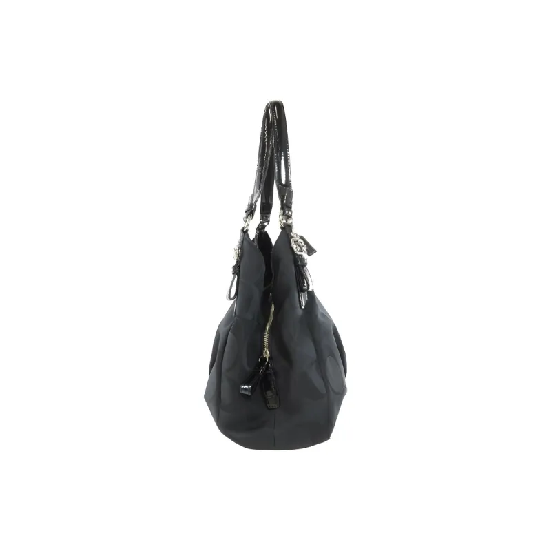 COACH Madison Signature Fabric One Shoulder Handbags Large Size Women's Silver & Black-2