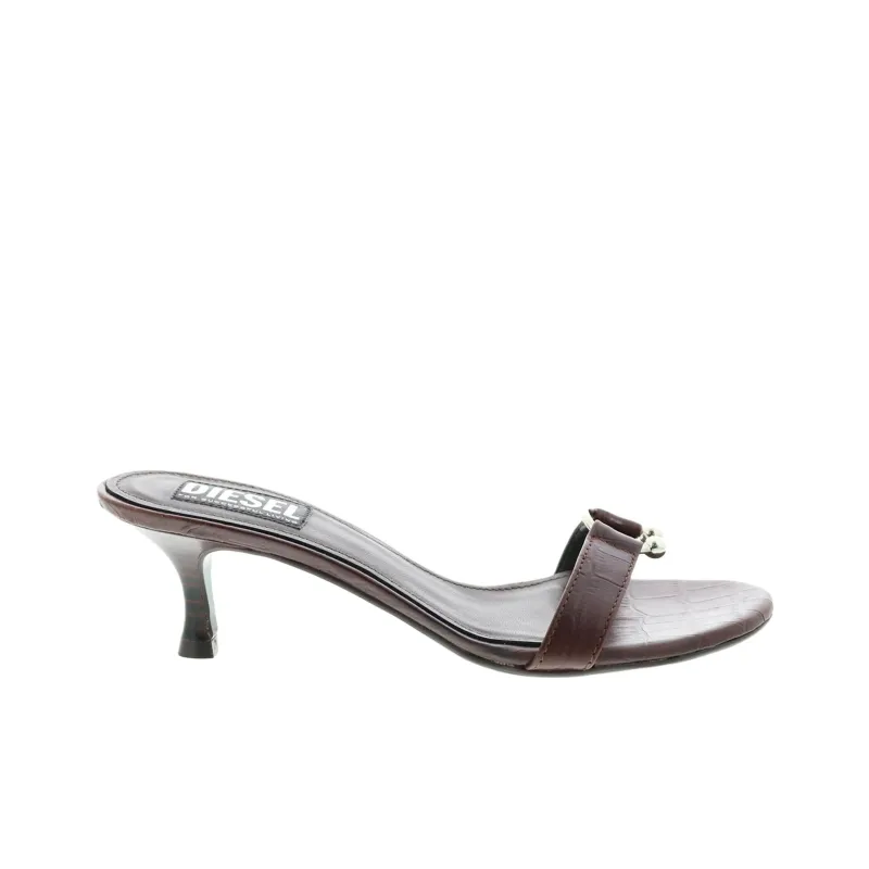 DIESEL Slide Slippers Women's Dark Brown-1