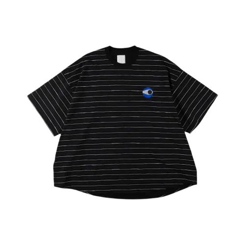 Stripes For Creative 블랙 남녀공용 티셔츠