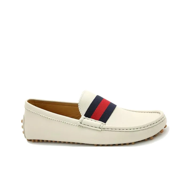 GUCCI Gommino Loafers Men White-1