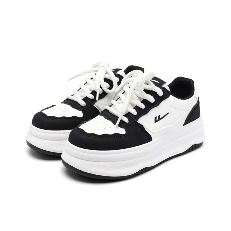 Warrior Anti Slip Wear Resistant Low Top Skateboard Shoes Women's White Black-2