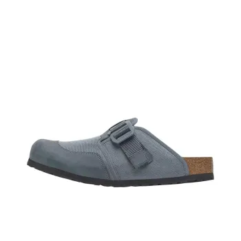 Birkenstock Boston Rubber Sole Abrasion Resistant Closed Toe Slippers Men's Gray Narrow